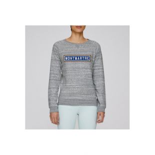 Le Bijou Parisien Sweat brodé F Montmartre Gris Chiné