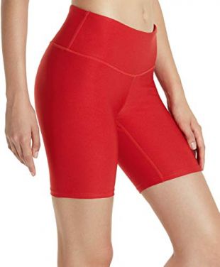 Tesla Shorts 17,8 cm Bike Running Yoga W versteckten Taschen fys11/fys14/fyp11, Damen, TM FYS11-RED, X-Small