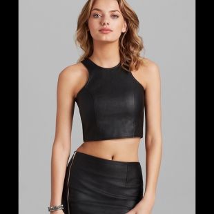 Faux Leather Crop Top