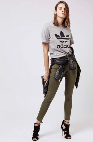 'Leigh' Khaki Ankle Skinny Jeans