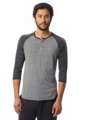 Basic Eco Jersey Raglan Henley Shirt