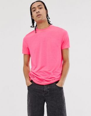 Asos T shirt ras de cou Rose fluo