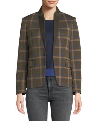 Naomi Check Snap-Front Blazer