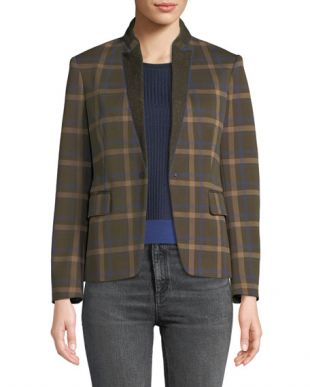 Naomi Check Snap-Front Blazer