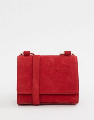 Suede cross body bag with ring strap detail | ASOS