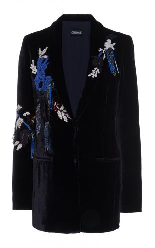 Cushnie Embroidered And Embellished Velvet Jacket