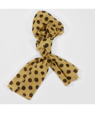 Les deux biches Petit foulard vintage à pois beige