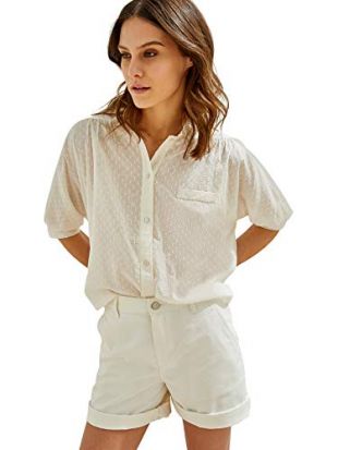 Cyrillus Damen-Hemdbluse, Plumetis 40 Ecru