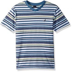 Nautica Boys Short Sleeve V-Neck Graphic T-Shirt - Casual Comfort Tee