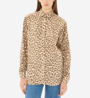 Chemise droite imprimé léopard