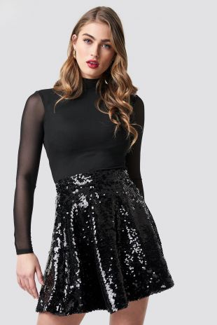 Na-Kd High Neck Mesh Body Black