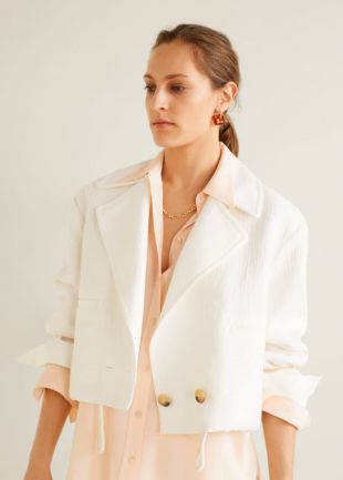 Veste crop blanche