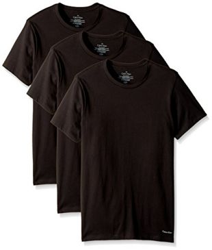 Calvin Klein Men's Cotton Classics Slim Fit Crew Neck T-Shirt, Black, X-Large