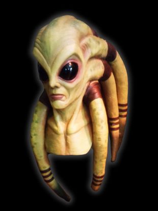 The mask of the Jedi knight Kit Fisto in Star Wars II : attack of The clone...