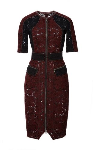 J. Mendel Floral Lace Zip Front Dress