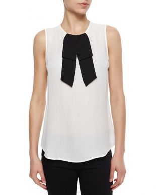 Turnia Bow-Front Silk Blouse