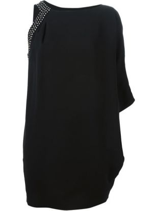 SAINT LAURENT  draped one shoulder dress