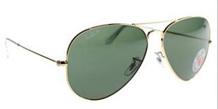 RAY-BAN RB 3025 AVIATOR POLARIZED SUNGLASSES (55 mm, 001/58 ARISTA CRYSTAL GREEN POLARIZED LENSES)