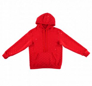diamanté hoodie in red