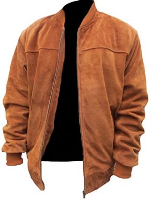 Classyak Veste en daim véritable pour homme Veste tendance et élégante au style bomber - Marron - XXX-Large