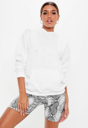 sweat blanc à capuche