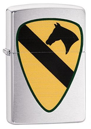 Zippo nos Ejército 82 nd Airborne Resistente al Viento más Ligero – Cromo Cepillado, Unisex, US Army 1st Cavarlry, Brushed Chrome