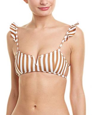 KENDALL + KYLIE Womens V Bikini Top, Xs, Brown