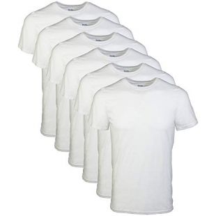 Gildan Men's Tag-Free T-Shirt 6 Pack, White, X-Large
