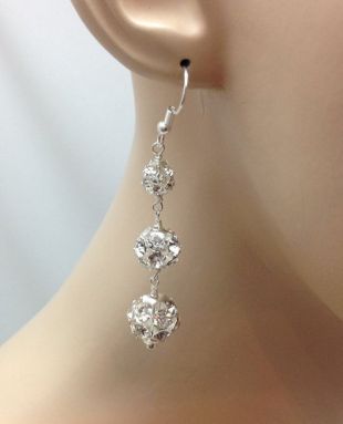 Swarovski strass balle longue boucles d'oreilles, la Katie