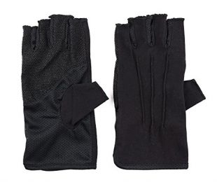 Breathable Cool Fingerless Gloves UV Lightweight Fingerless Gloves Driving Fingerless Gloves, One Size, Black