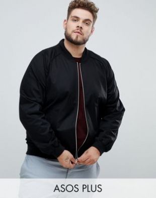 Plus bomber jacket in black