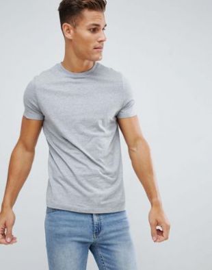 t-shirt with crew neck in gray