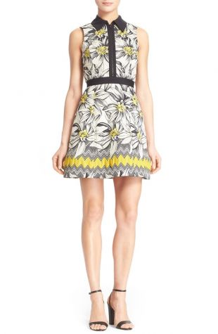 Ellis Daisy Jacquard Fit & Flare Dress