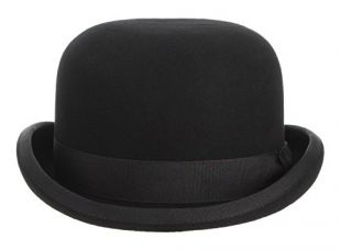 GEMVIE Black Derby Hat 100% Wool Theater Quality Hat Bowler Hat for Men Women Vintage Costumes