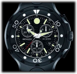 Movado Men's 2600044 Series 800 Black Thermoresin Strap Watch