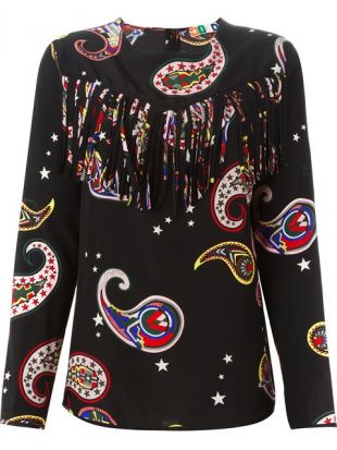 MSGM fringed paisley print blouse