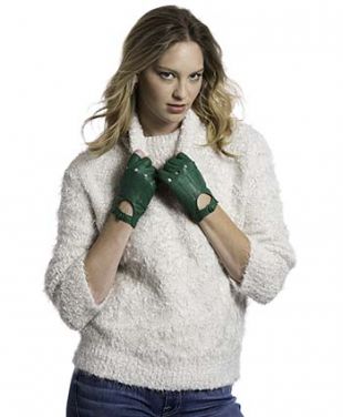 Women's 1/2 Finger Leather Driving Gloves By Fratelli Orsini Everyday