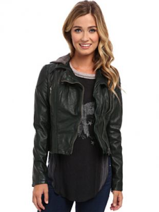 Free People Hooded Vegan Moto Jacket