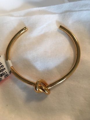 Celine Thin Knot Bracelet Cuff Gold Size Medium M