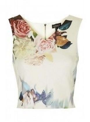 Topshop Floral Crop Top
