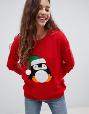 Pull de Noël motif  pingouins