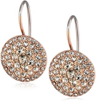 Fossil Glitz Disc Rose Gold-Tone Earrings