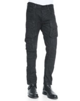 Ralph Lauren Black Label Courier Slim-Fit Cargo Jeans, Black