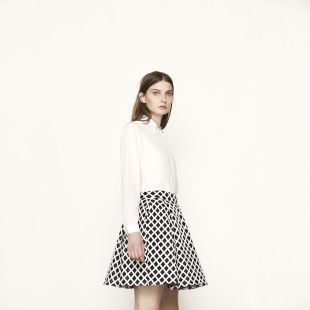 Jupe carreau maje noir et blanc