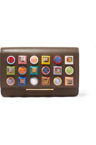 FENDI Sac porté épaule en cuir à ornements