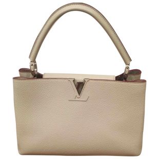Sac à main capucine en cuir LOUIS VUITTON Beige