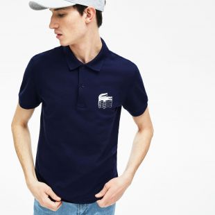 Polo slim fit Lacoste en petit piqué avec crocodile 3D