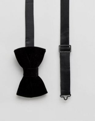 Nœud papillon en velours Noir