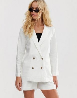 Blazer en lin Blanc