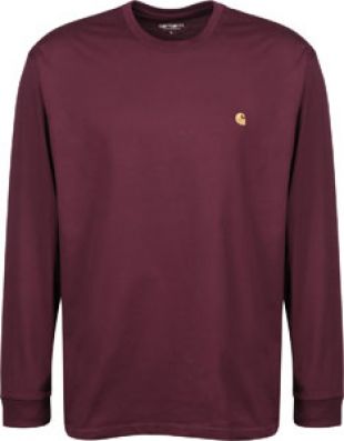 T-shirt manches longues col rond bordeaux